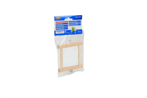 Jucarie pentru pasari Oglinda cu rama de lemn 9x10cm